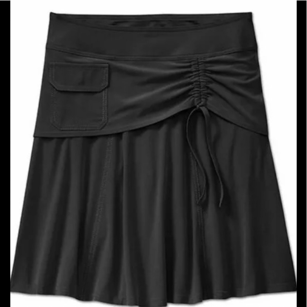 Athleta Black Drawstring Pocket Mini Skirt